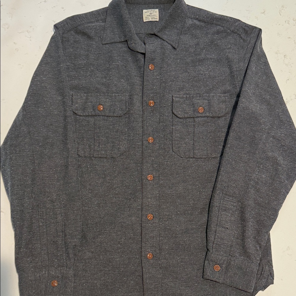 J. Crew Charcoal Workshirt 90s vibe